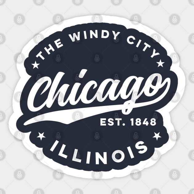 The Windy City Chicago (White Text) Sticker by DetourShirts
